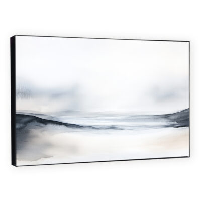 Misty Neutral Beach Wall Art - Watercolor Painting Canvas