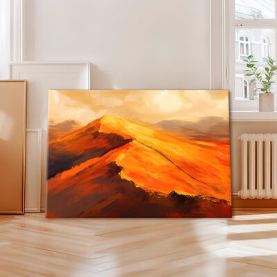 Golden Dunes Canvas - Desert Painting Nature Artwork