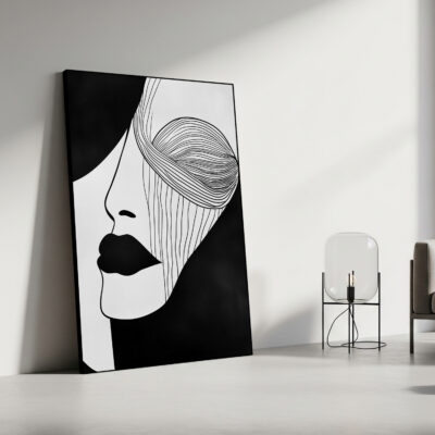 Elegant Line Art Profile - Minimalist Wall Decor Canvas