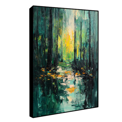 Mystic Woodland - Abstract Green Landscape Canvas Print