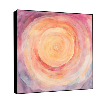 Solar Bloom Radiant Watercolor Abstract Artwork Canvas