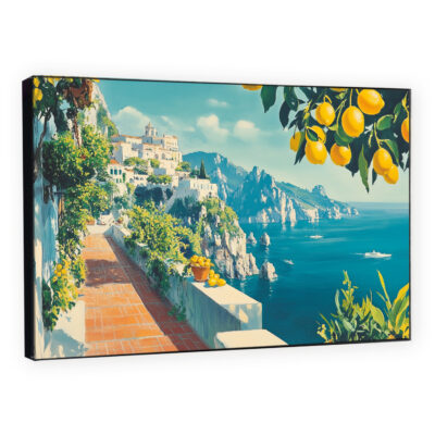 Vintage Capri Travel Poster Style Canvas Wall Art