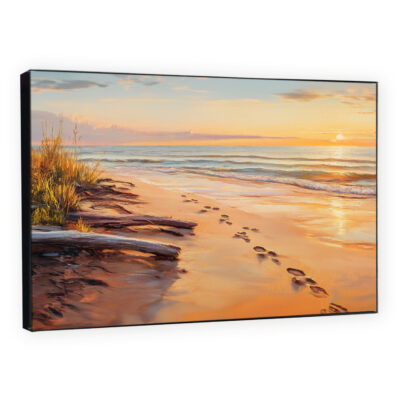 Footprints On The Beach Oil Canvas Wall Art Print