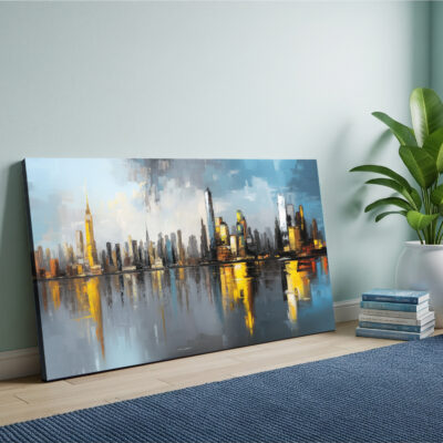 Oversized Modern Abstract Cityscape Canvas Print Wall Art