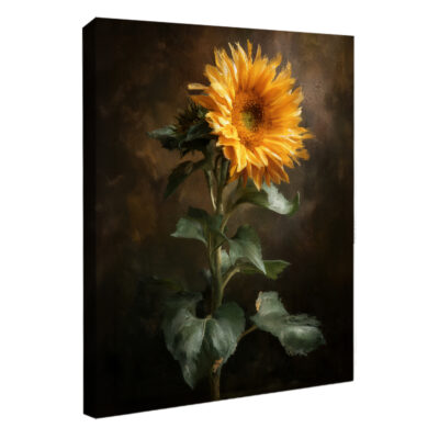 Impressionist Sunflower Portrait – Expressive Oil Style Floral