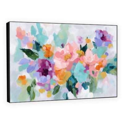 Blooming Pastel Symphony - Abstract Floral Canvas Wall Art