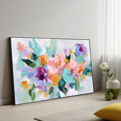 Blooming Pastel Symphony - Abstract Floral Canvas Wall Art