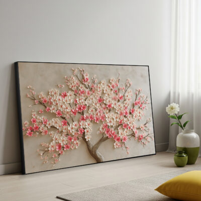 Eternal Spring - Textured Cherry Blossom Canvas Wall Art