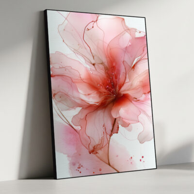 Ethereal Bloom - Blush Petal Watercolor Wall Art On Canvas