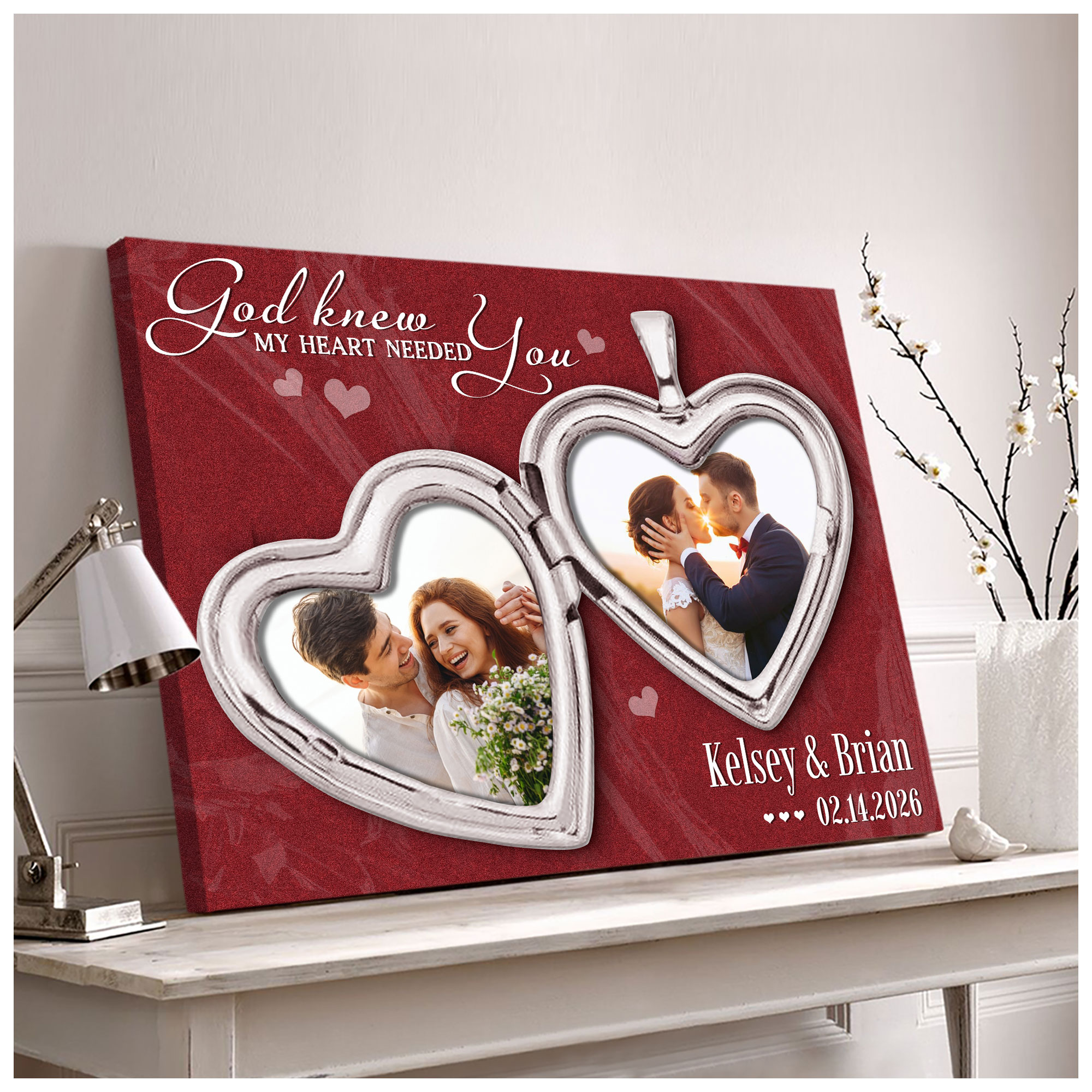 My Heart Needed You Canvas Photo Gift for Valentine's Day