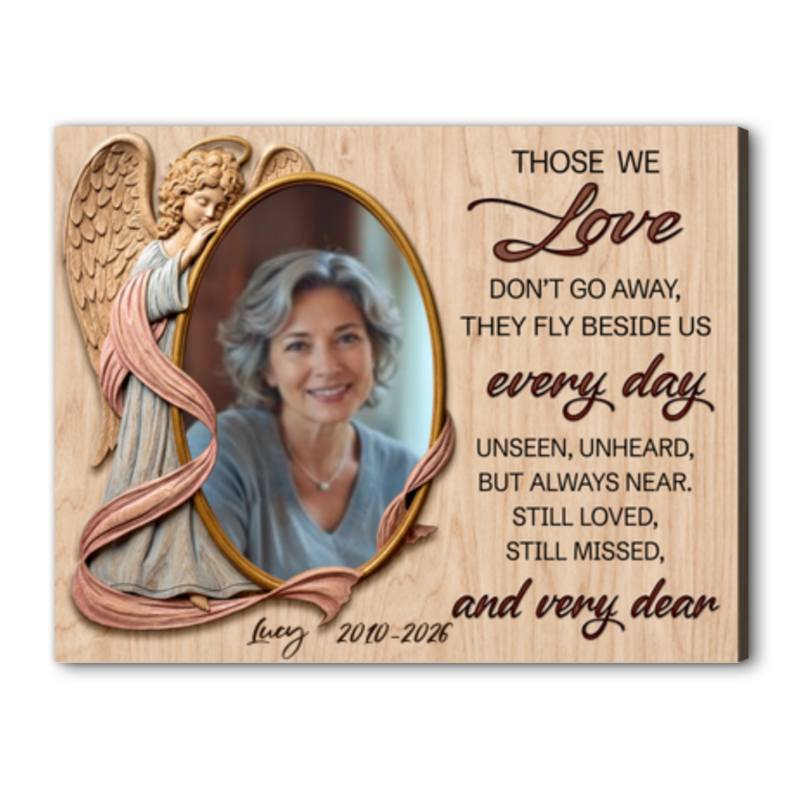 Personalized memorial canvas with photo for loss of loved one