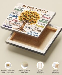 Personalized team canvas with inspirational office message