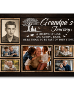 Personalized Grandpa's Journey Canvas Custom Family Photo Grandfather Gift