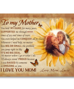 Personalized Mother Sunflower Canvas Print Custom Photo & Name Mom Gift
