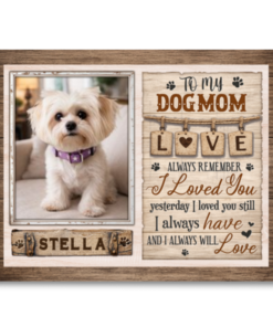 Personalized Dog Mom Canvas Print Custom Pet Photo & Name Mother's Day Gift