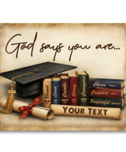 Personalized Graduation Canvas 2026 – God Says You Are Christian Graduate Gift with Name