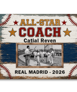 Personalized Coach Canvas Print Custom Team Photo Appreciation Gift For Coaches