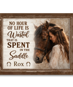 Horse Girl Personalized Canvas Print Custom Name Equestrian Quote Gift For Horse Lovers