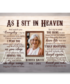 Memorial Photo Canvas Print Personalized Sympathy Gift In Loving Memory Wall Art