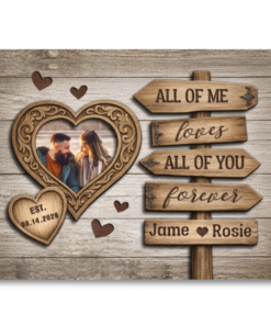 Personalized Couple Canvas Print Custom Photo Anniversary Gift Romantic Wall Art